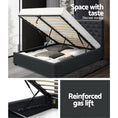 Load image into Gallery viewer, Artiss Bed Frame Double Size Gas Lift Charcoal VILA