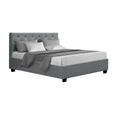 Load image into Gallery viewer, Artiss Bed Frame Double Size Gas Lift Grey VILA