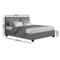 Load image into Gallery viewer, Artiss Bed Frame Double Size Gas Lift Grey VILA