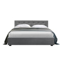 Load image into Gallery viewer, Artiss Bed Frame Double Size Gas Lift Grey VILA
