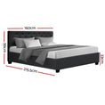 Load image into Gallery viewer, Artiss Bed Frame Queen Size Gas Lift Charcoal VILA