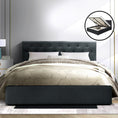 Load image into Gallery viewer, Artiss Bed Frame Queen Size Gas Lift Charcoal VILA
