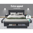 Load image into Gallery viewer, Artiss Bed Frame Double Size with 4 Drawers Grey AVIO