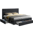 Load image into Gallery viewer, Artiss Bed Frame King Size with 4 Drawers Charcoal AVIO