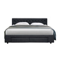 Load image into Gallery viewer, Artiss Bed Frame King Size with 4 Drawers Charcoal AVIO