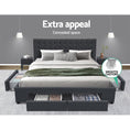 Load image into Gallery viewer, Artiss Bed Frame King Size with 4 Drawers Charcoal AVIO