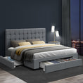 Load image into Gallery viewer, Artiss Bed Frame King Size with 4 Drawers Grey AVIO