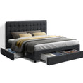 Load image into Gallery viewer, Artiss Bed Frame Queen Size with 4 Drawers Charcoal AVIO