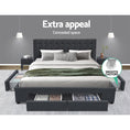 Load image into Gallery viewer, Artiss Bed Frame Queen Size with 4 Drawers Charcoal AVIO
