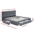 Load image into Gallery viewer, Artiss Bed Frame Queen Size with 4 Drawers Grey AVIO