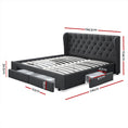 Load image into Gallery viewer, Artiss Bed Frame King Size with 4 Drawers Charcoal MILA