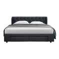 Load image into Gallery viewer, Artiss Bed Frame King Size with 4 Drawers Charcoal MILA