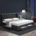 Load image into Gallery viewer, Artiss Bed Frame King Size with 4 Drawers Charcoal MILA