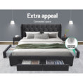 Load image into Gallery viewer, Artiss Bed Frame Queen Size with 4 Drawers Charcoal MILA
