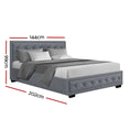 Load image into Gallery viewer, Artiss Bed Frame Double Size Gas Lift Grey TIYO