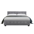 Load image into Gallery viewer, Artiss Bed Frame Double Size Gas Lift Grey TIYO