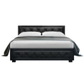 Load image into Gallery viewer, Artiss Bed Frame Double Size Gas Lift Black TIYO