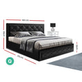 Load image into Gallery viewer, Artiss Bed Frame Queen Size Gas Lift Black TIYO