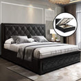 Load image into Gallery viewer, Artiss Bed Frame Queen Size Gas Lift Black TIYO