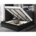 Load image into Gallery viewer, Artiss Bed Frame King Size Gas Lift Black TIYO