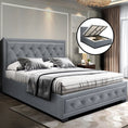 Load image into Gallery viewer, Artiss Bed Frame King Size Gas Lift Grey TIYO