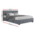 Load image into Gallery viewer, Artiss Bed Frame Queen Size Gas Lift Grey TIYO