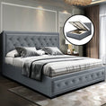 Load image into Gallery viewer, Artiss Bed Frame Queen Size Gas Lift Grey TIYO