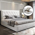 Load image into Gallery viewer, Artiss Bed Frame Queen Size Gas Lift White TIYO