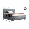 Load image into Gallery viewer, Artiss Bed Frame King Single Size Gas Lift Storage Mattress Base Wooden Grey