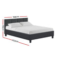 Load image into Gallery viewer, Artiss Bed Frame Double Size Charcoal TINO