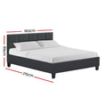 Load image into Gallery viewer, Artiss Bed Frame Queen Size Charcoal TINO