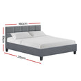 Load image into Gallery viewer, Artiss Bed Frame Queen Size Grey TINO