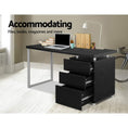 Load image into Gallery viewer, Emily Metal Desk with 3 Drawers - Black