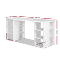 Load image into Gallery viewer, Artiss 3 Level Desk with Storage & Bookshelf - White