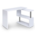 Load image into Gallery viewer, Artiss Rotary Corner Desk with Bookshelf - White