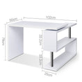 Load image into Gallery viewer, Artiss Rotary Corner Desk with Bookshelf - White