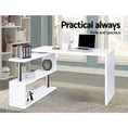 Load image into Gallery viewer, Artiss Rotary Corner Desk with Bookshelf - White