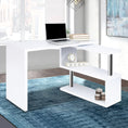 Load image into Gallery viewer, Artiss Rotary Corner Desk with Bookshelf - White