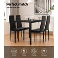 Load image into Gallery viewer, Artiss Dining Chairs and Table Dining Set 4 Chair Set Of 5 Wooden Top Black