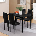 Load image into Gallery viewer, Artiss Dining Chairs and Table Dining Set 4 Chair Set Of 5 Wooden Top Black