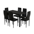 Load image into Gallery viewer, Artiss Dining Chairs and Table Dining Set 6 Chair Set Of 7 Wooden Top Black