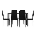Load image into Gallery viewer, Artiss Dining Chairs and Table Dining Set 6 Chair Set Of 7 Wooden Top Black