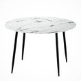 Load image into Gallery viewer, Artiss Dining Table Round Wooden Table With Marble Effect Metal Legs 110CM White