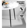 Load image into Gallery viewer, Artiss Dining Table Round Wooden Table With Marble Effect Metal Legs 110CM White