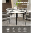 Load image into Gallery viewer, Artiss Dining Table Round Wooden Table With Marble Effect Metal Legs 110CM White