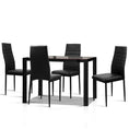 Load image into Gallery viewer, Artiss Astra 5-Piece Dining Table and Chairs Sets - Black