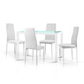 Load image into Gallery viewer, Artiss 5 Piece Dining Table Set - White