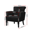 Load image into Gallery viewer, Artiss French Lorraine Chair Retro Wing - Black