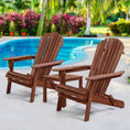 Load image into Gallery viewer, Gardeon 3PC Adirondack Outdoor Table and Chairs Wooden Foldable Beach Chair Brown