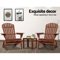 Load image into Gallery viewer, Gardeon 3PC Adirondack Outdoor Table and Chairs Wooden Foldable Beach Chair Brown